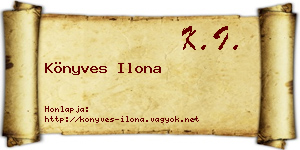 Könyves Ilona névjegykártya